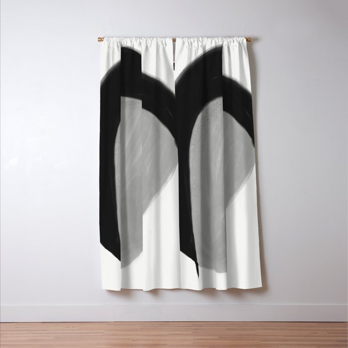 Black and gray abstract shape Window Curtain Gallery Image 3