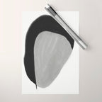 Black and gray abstract shape Wrapping Paper Gallery Image 1