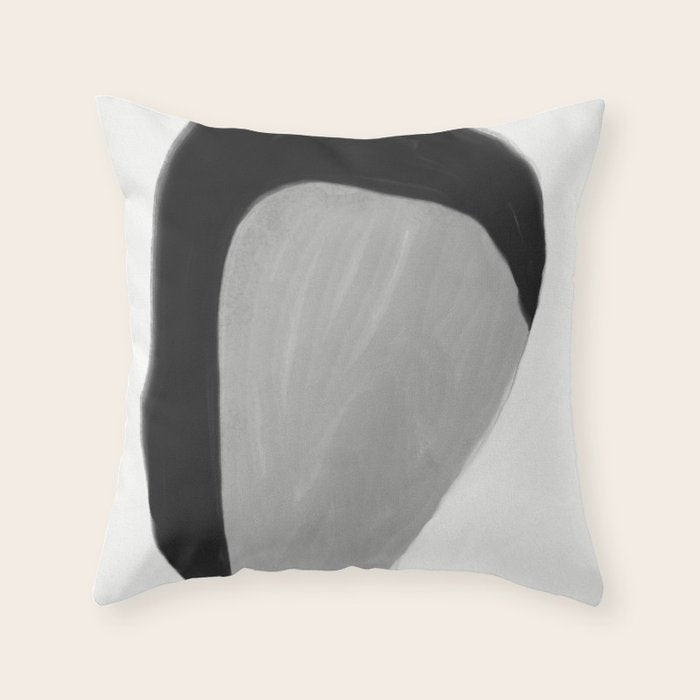 Black and gray abstract shape Throw Pillow Gallery Image 6