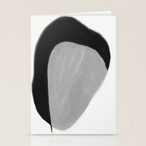 Black and gray abstract shape Stationery Card Gallery Image 2