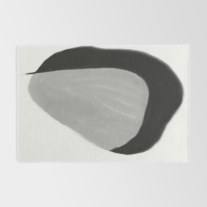 Black and gray abstract shape Rug Gallery Image 2