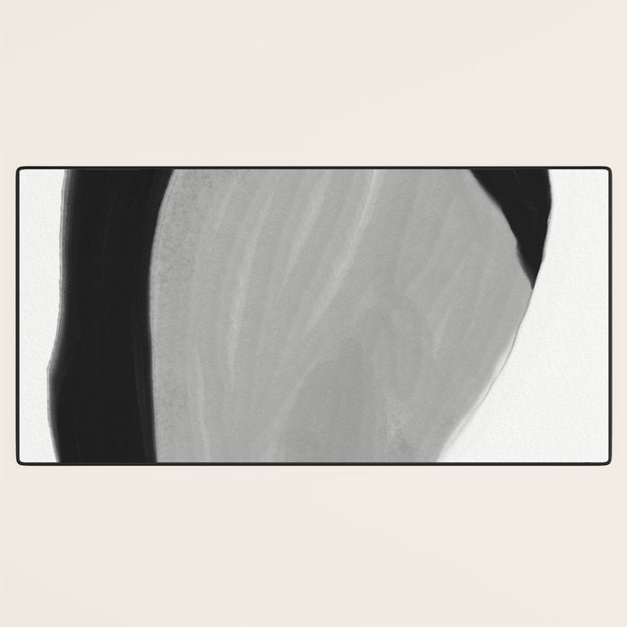 Black and gray abstract shape Desk Mat Gallery Image 3