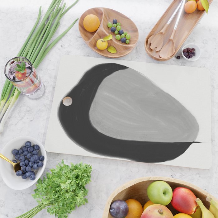 Black and gray abstract shape Cutting Board Gallery Image 2