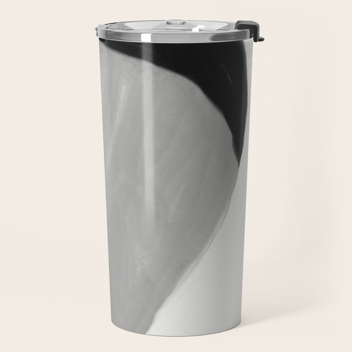 Black and gray abstract shape Travel Mug Gallery Image 2