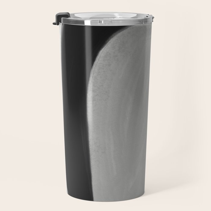Black and gray abstract shape Travel Mug Gallery Image 3