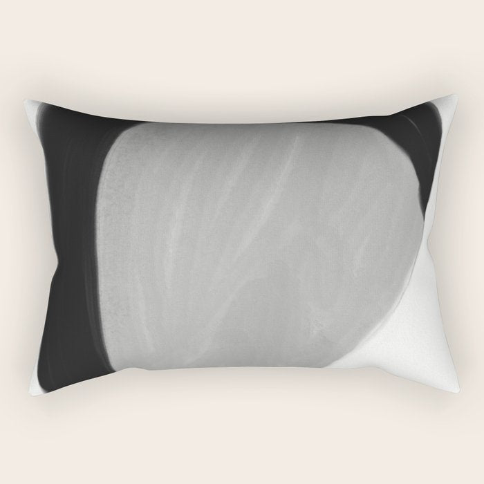 Black and gray abstract shape Rectangular Pillow Gallery Image 2