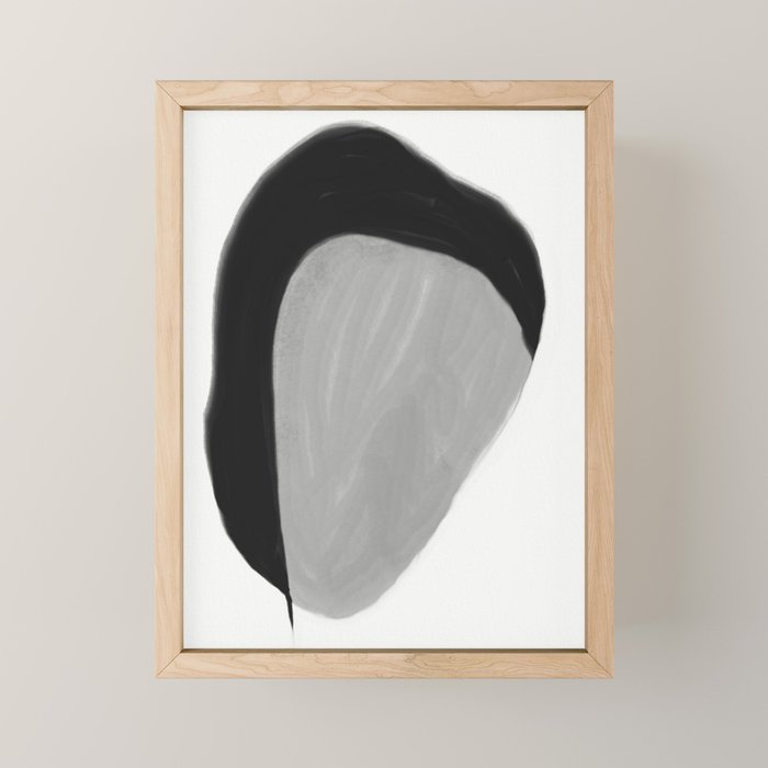 Black and gray abstract shape Mini Art Print Gallery Image 1