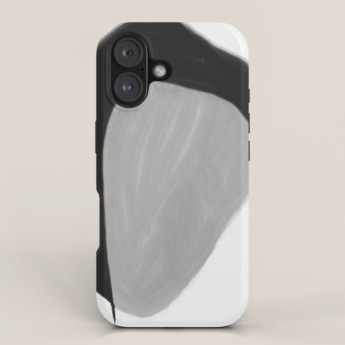 Black and gray abstract shape iPhone Case Gallery Image 1
