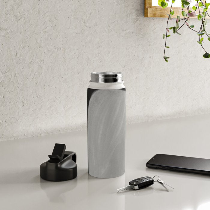 Black and gray abstract shape Water Bottle Gallery Image 4