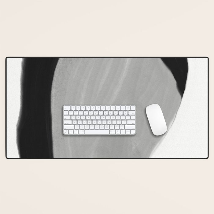 Black and gray abstract shape Desk Mat Gallery Image 1