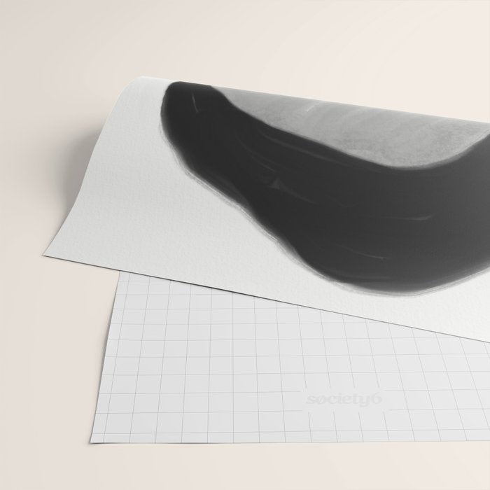 Black and gray abstract shape Wrapping Paper Gallery Image 2
