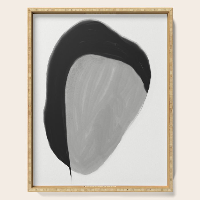 Black and gray abstract shape Serving Tray Gallery Image 1