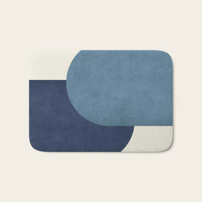 Halfmoon Colorblock - Blue Bath Mat Gallery Image 1