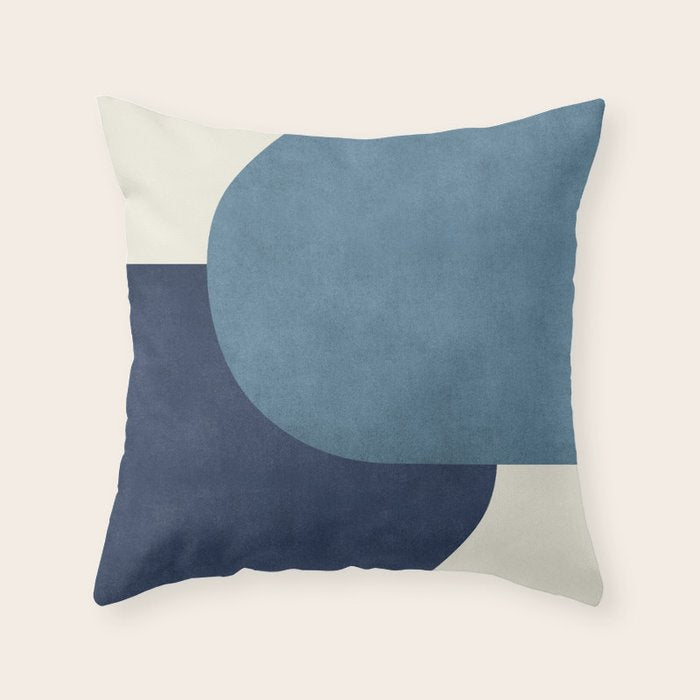 Halfmoon Colorblock - Blue Throw Pillow Gallery Image 6