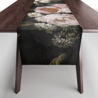 Antique Botanical Roses And  Chamomile Midnight Garden Table Runner Gallery Image 1