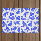 Cat Positions - Blue Palette Outdoor Rug Gallery Image 1