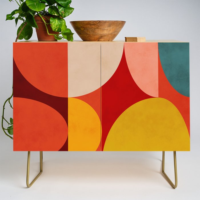 shapes of red mid century art Credenza Gallery Image 1