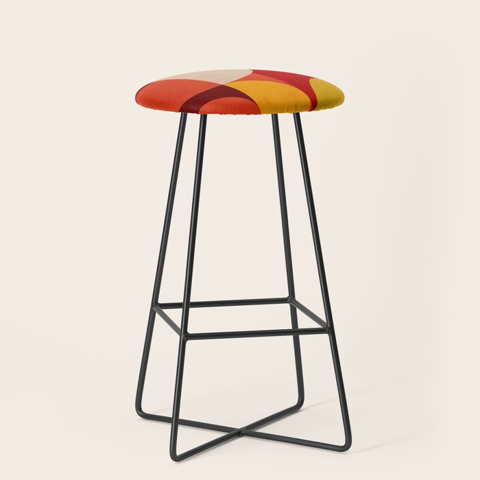 shapes of red mid century art Stool Gallery Image 1