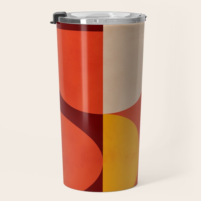 shapes of red mid century art Travel Mug Gallery Image 3