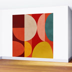 shapes of red mid century art Wall Mural Gallery Image 2