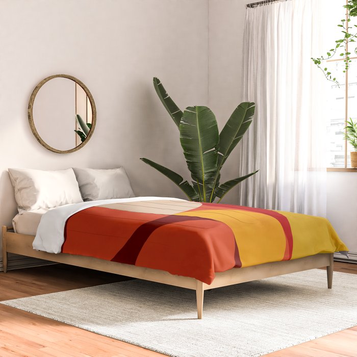 shapes of red mid century art Comforter Gallery Image 2