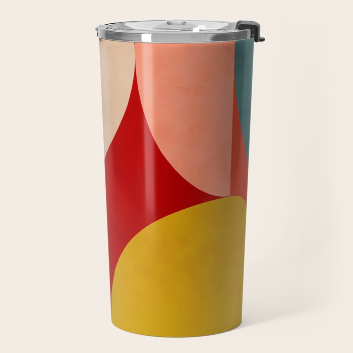 shapes of red mid century art Travel Mug Gallery Image 2
