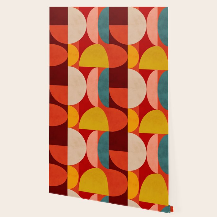 shapes of red mid century art Wallpaper Gallery Image 2