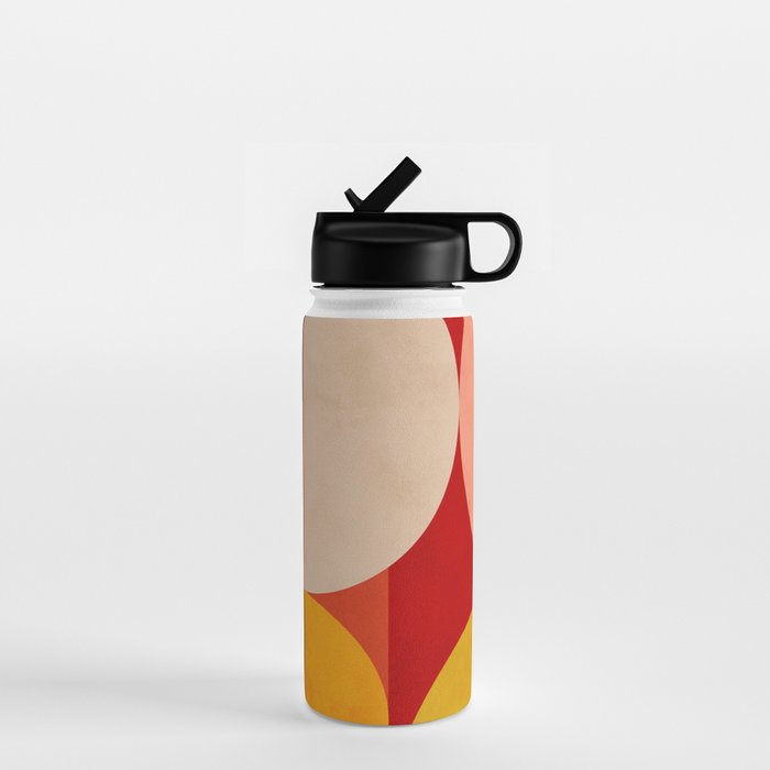 shapes of red mid century art Water Bottle Gallery Image 1