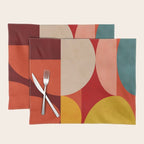 shapes of red mid century art Placemat Gallery Image 1