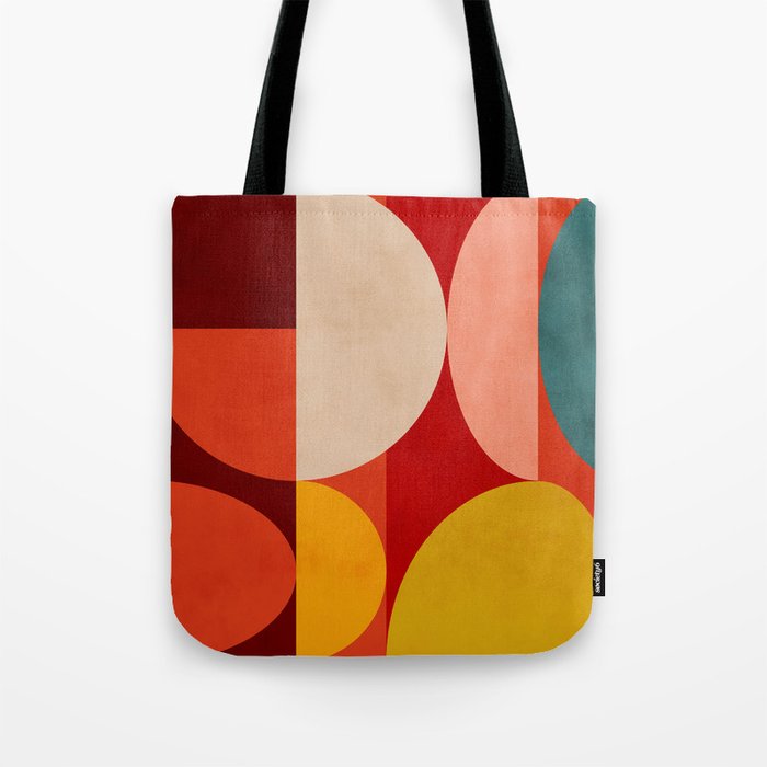 shapes of red mid century art Tote Bag Gallery Image 1