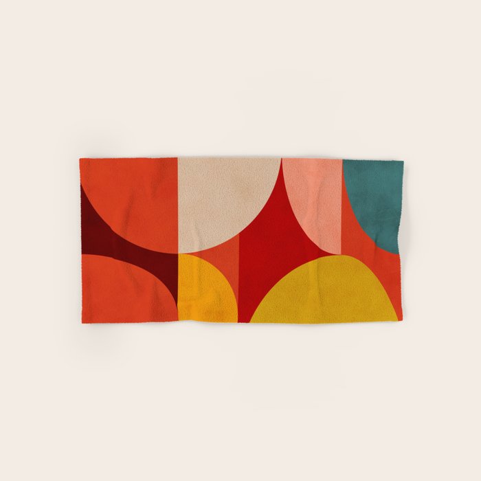 shapes of red mid century art Towels Gallery Image 1