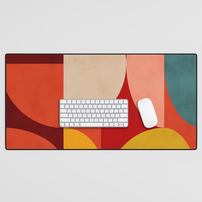 shapes of red mid century art Desk Mat Gallery Image 1