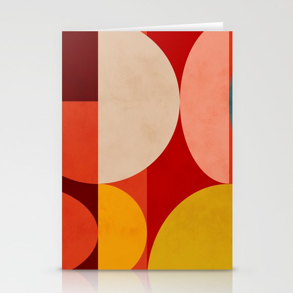 shapes of red mid century art Stationery Card Gallery Image 2