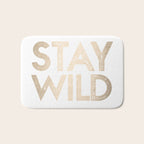 Stay Wild White Gold Quote Bath Mat Gallery Image 1