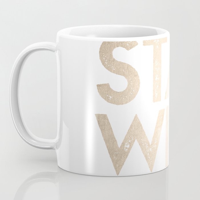 Stay Wild White Gold Quote Coffee Mug Gallery Image 3