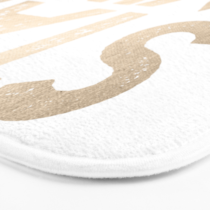 Stay Wild White Gold Quote Bath Mat Gallery Image 3