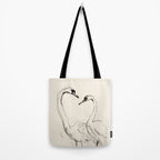 Swans in Ink - Elegant Minimalist Art Tote Bag Gallery Image 2