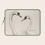 Swans in Ink - Elegant Minimalist Art Laptop Sleeve Gallery Image 1