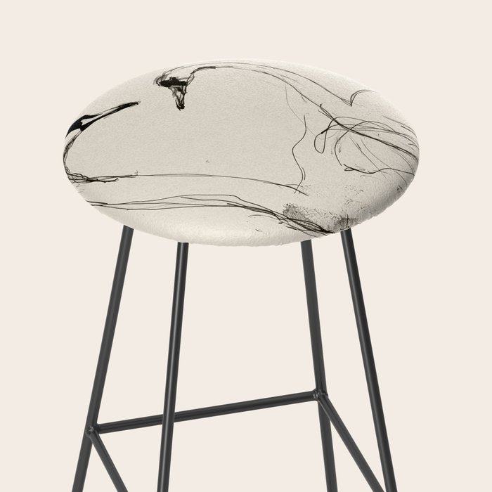 Swans in Ink - Elegant Minimalist Art Stool Gallery Image 2