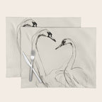 Swans in Ink - Elegant Minimalist Art Placemat Gallery Image 1