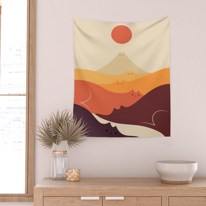 Cat Landscape 87 Wall Tapestry Gallery Image 2