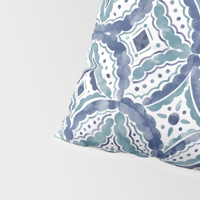 Boho Indigo Damask B Pillow Sham Gallery Image 4