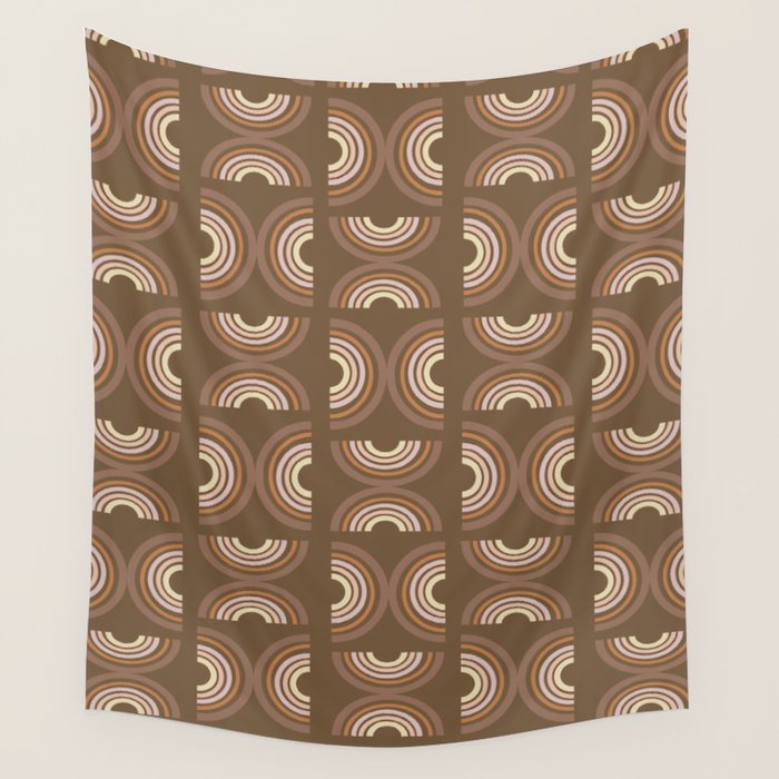 Retro Arches in Brown Wall Tapestry Gallery Image 1