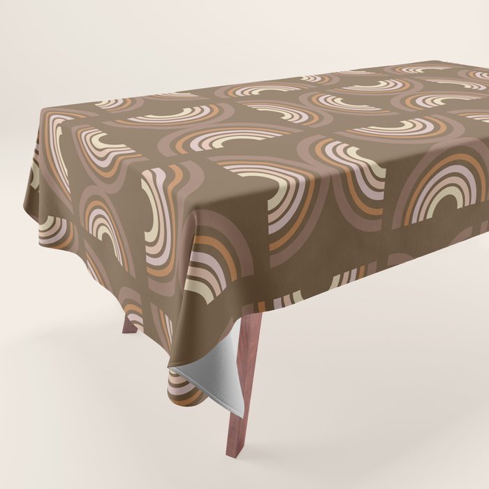 Retro Arches in Brown Tablecloth Gallery Image 1