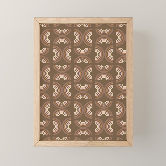 Retro Arches in Brown Mini Art Print Gallery Image 1