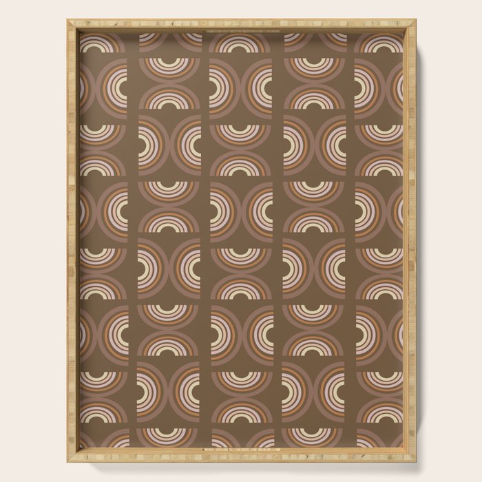 Retro Arches in Brown Serving Tray Gallery Image 1