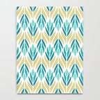 Mid Century Modern Abstract Floral Pattern in Turquoise Teal Aqua and Marigold Notebook Gallery Image 4