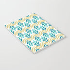 Mid Century Modern Abstract Floral Pattern in Turquoise Teal Aqua and Marigold Notebook Gallery Image 3