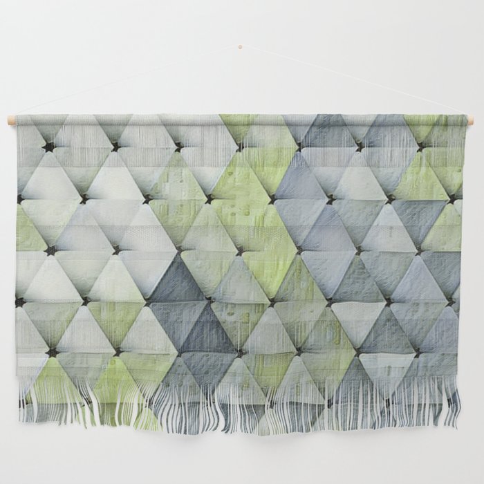 Textured Triangles Lime Gray Wall Hanging
