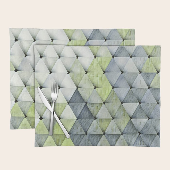 Textured Triangles Lime Gray Placemat Gallery Image 1